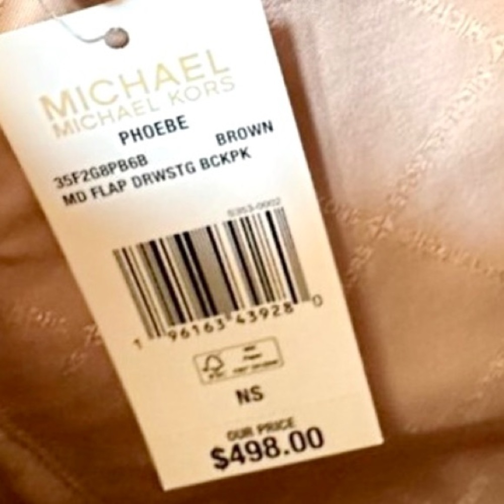 Michael Kors Medium Logo Phoebe Backpack Brown - Picture 11 of 11